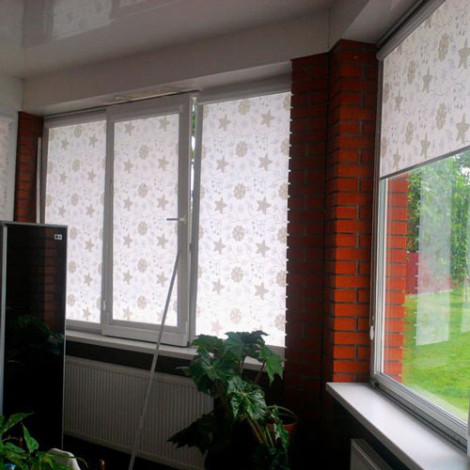 Рулонные шторы закрытого типа с направляющими Вариант 6